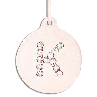 "K" Alphabet Charm Pavé Diamonds Jewelry Helen Ficalora 14k Pink Gold For Necklaces And Bracelets