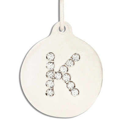 "K" Alphabet Charm Pavé Diamonds Jewelry Helen Ficalora 14k White Gold For Necklaces And Bracelets