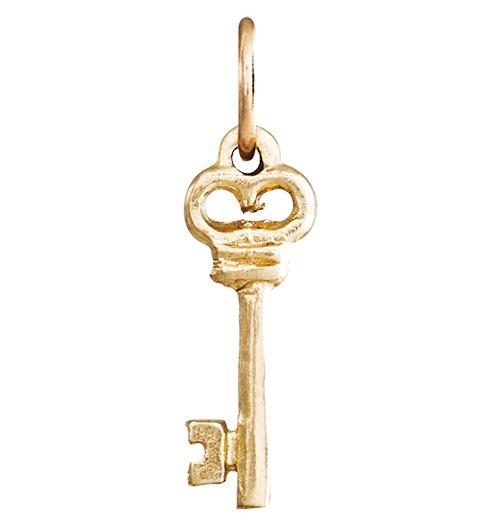 14k Gold Mini Key Charm | Helen Ficalora
