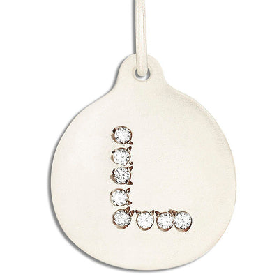 "L" Alphabet Charm Pavé Diamonds Jewelry Helen Ficalora 14k White Gold For Necklaces And Bracelets