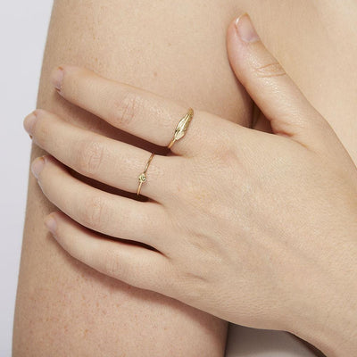 Large Feather Stacking Ring Jewelry Helen Ficalora 14k Yellow Gold