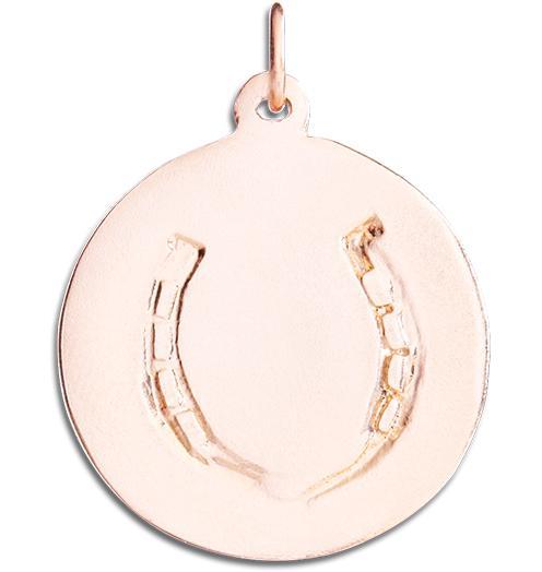 Large Horseshoe Disk Charm Jewelry Helen Ficalora 14k Pink Gold