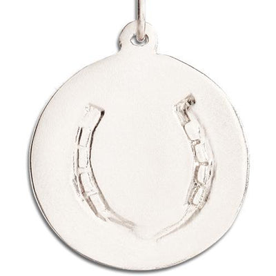 Large Horseshoe Disk Charm Jewelry Helen Ficalora 14k White Gold