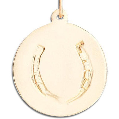 Large Horseshoe Disk Charm Jewelry Helen Ficalora 14k Yellow Gold