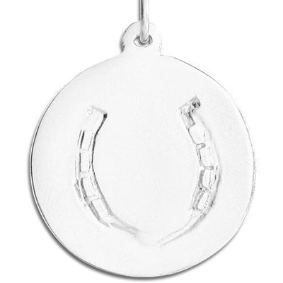 Large Horseshoe Disk Charm Jewelry Helen Ficalora Sterling Silver 