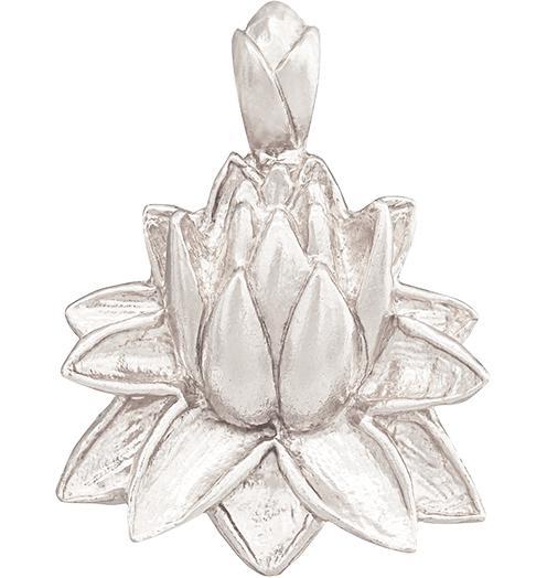 Large Lotus Flower Charm Jewelry Helen Ficalora 14k White Gold