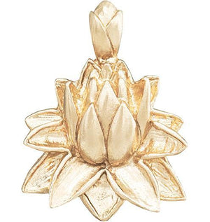 Large Lotus Flower Charm Jewelry Helen Ficalora 14k Yellow Gold