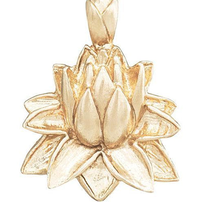 Large Lotus Flower Charm Jewelry Helen Ficalora 14k Yellow Gold