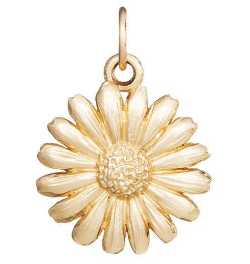 Large Montauk Daisy Flower Charm Jewelry Helen Ficalora 14k Yellow Gold