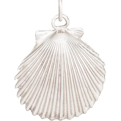 Large Scallop Shell Charm Jewelry Helen Ficalora 14k White Gold