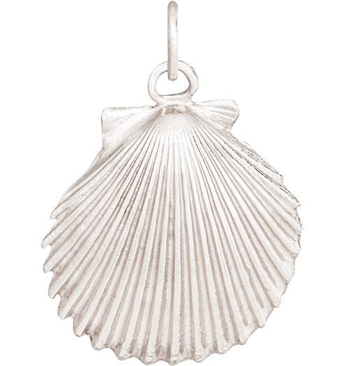 Large Scallop Shell Charm Jewelry Helen Ficalora 14k White Gold
