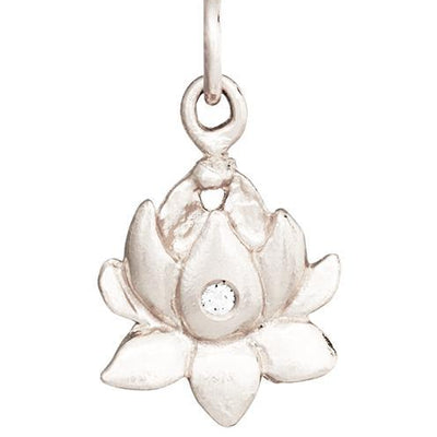 Lotus Flower Charm With Diamond Jewelry Helen Ficalora 14k White Gold For Necklaces And Bracelets