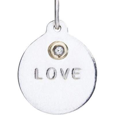 "Love" Disk Charm With Diamond Jewelry Helen Ficalora For Necklaces And Bracelets