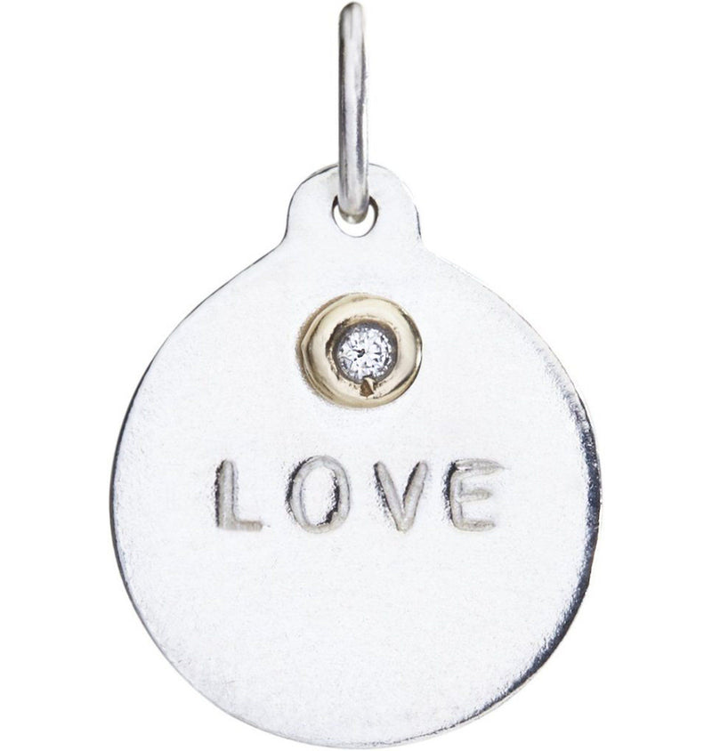 "Love" Disk Charm With Diamond Jewelry Helen Ficalora For Necklaces And Bracelets