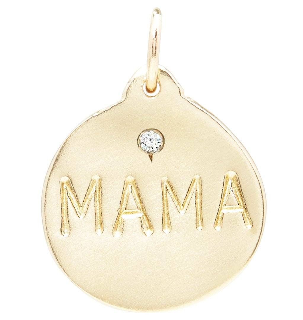 Mama Charm With Diamond | Mama Disk Pendant For Necklace And Bracelet –  Helen Ficalora