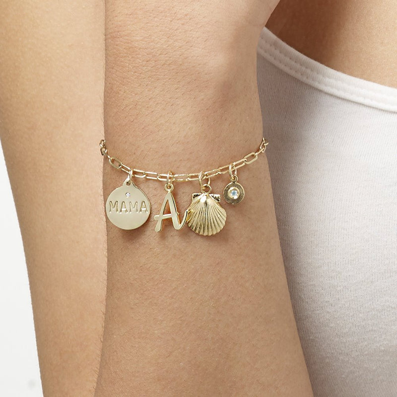 Gold Mama Charm With Diamond - Helen Ficalora