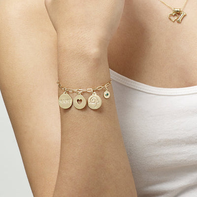 Mami Disk Charm - Helen Ficalora Jewelry - 14k Yellow Gold