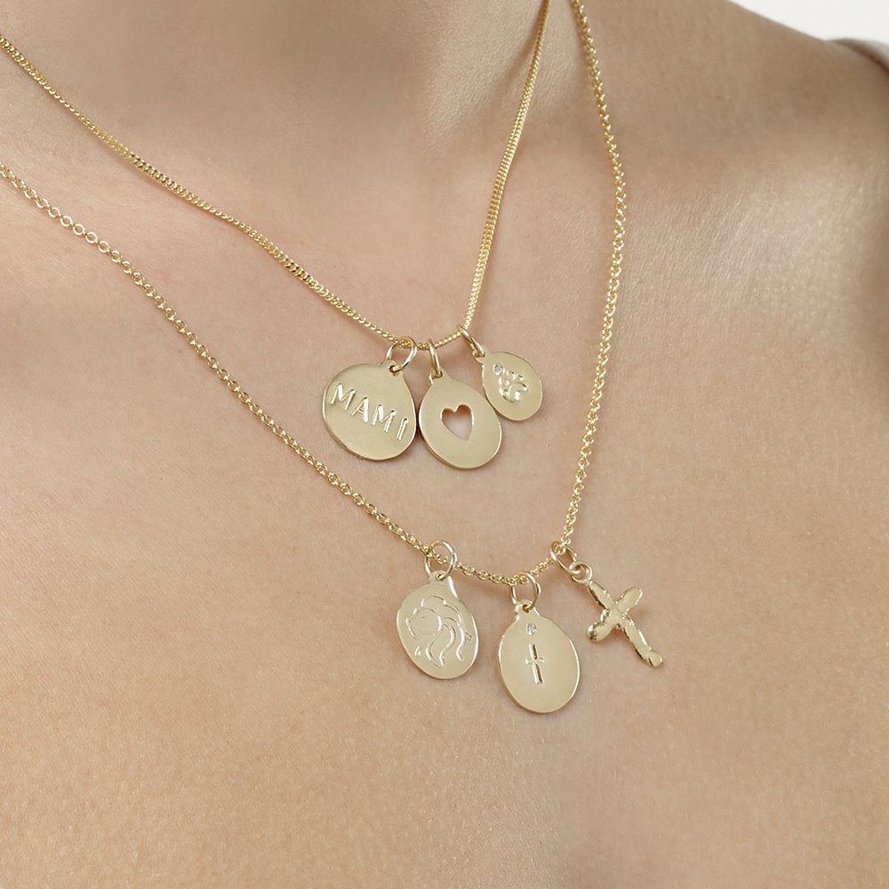 Mami Disk Charm - Helen Ficalora Jewelry - 14k Yellow Gold