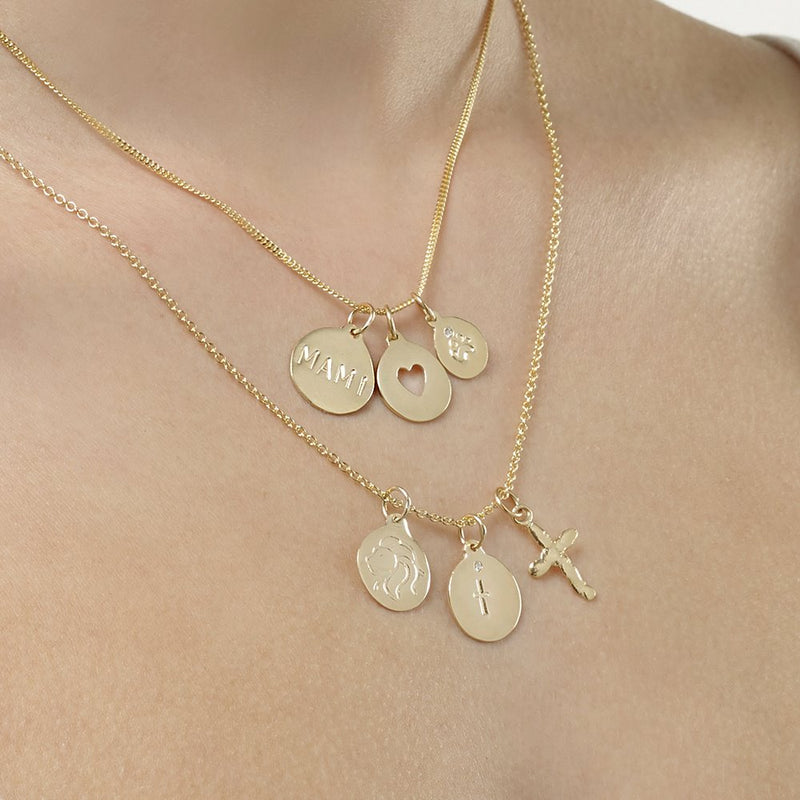 Mami Disk Charm - Helen Ficalora Jewelry - 14k Yellow Gold