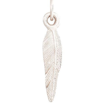Silver feather charm deals