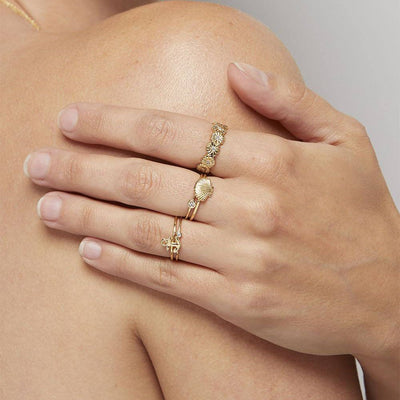 Helen Ficalora 14k Yellow Gold Stacking Scallop Shell Ring
