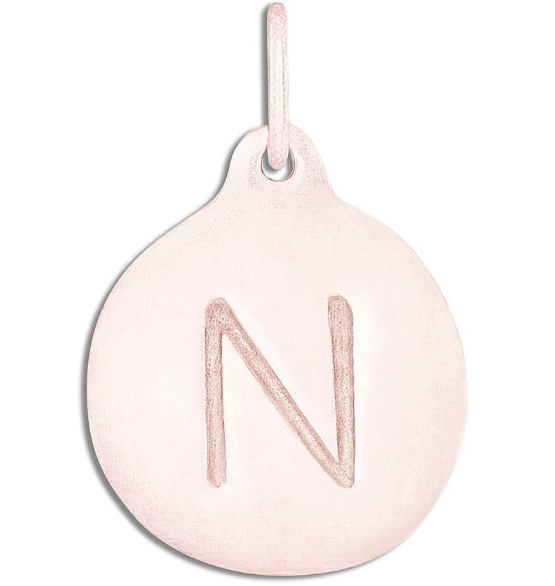 "N" Alphabet Charm Jewelry Helen Ficalora 14k Pink Gold For Necklaces And Bracelets