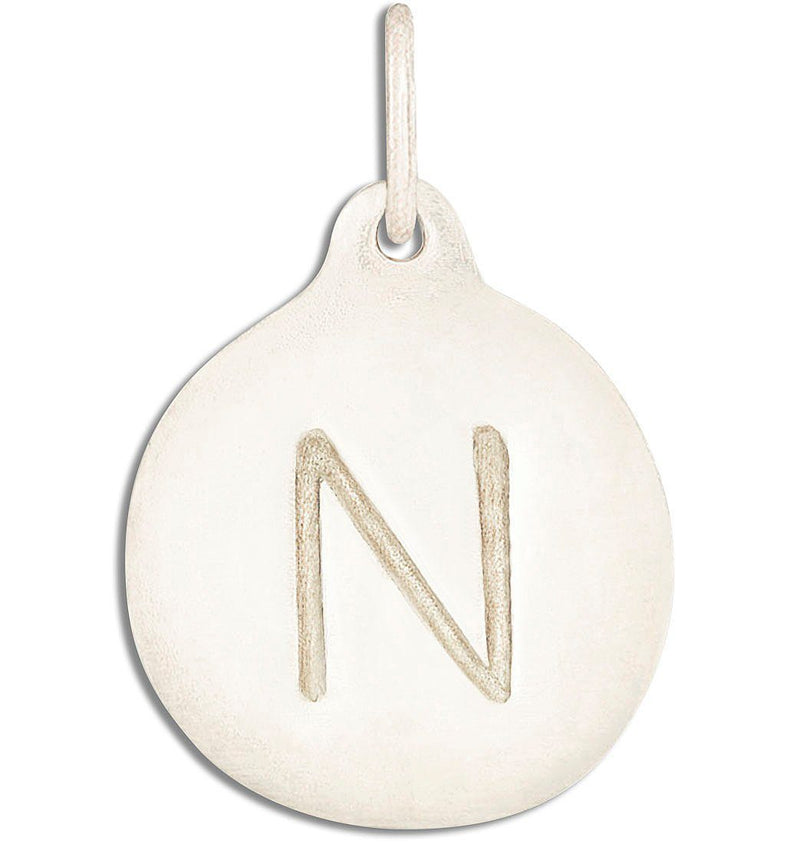 "N" Alphabet Charm Jewelry Helen Ficalora 14k White Gold For Necklaces And Bracelets