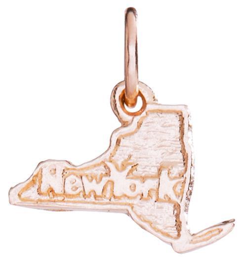 14K Pink Gold New York State Pendant - Helen Ficalora