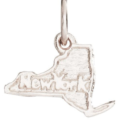 14K White Gold New York State Pendant - Helen Ficalora