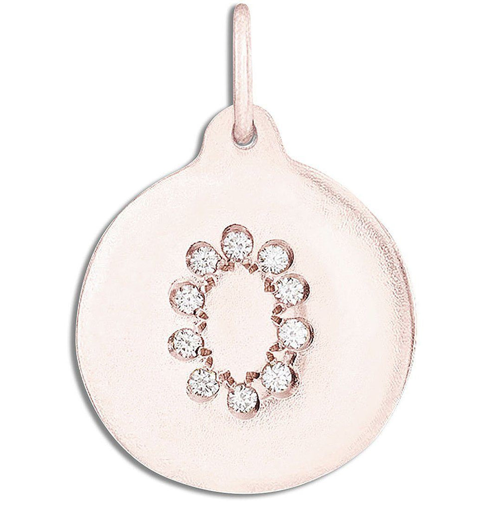 "O" Alphabet Charm Pavé Diamonds Jewelry Helen Ficalora 14k Pink Gold For Necklaces And Bracelets