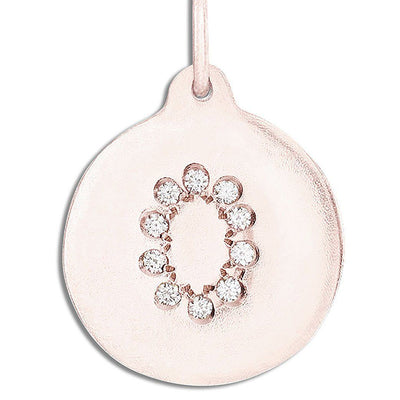 "O" Alphabet Charm Pavé Diamonds Jewelry Helen Ficalora 14k Pink Gold For Necklaces And Bracelets