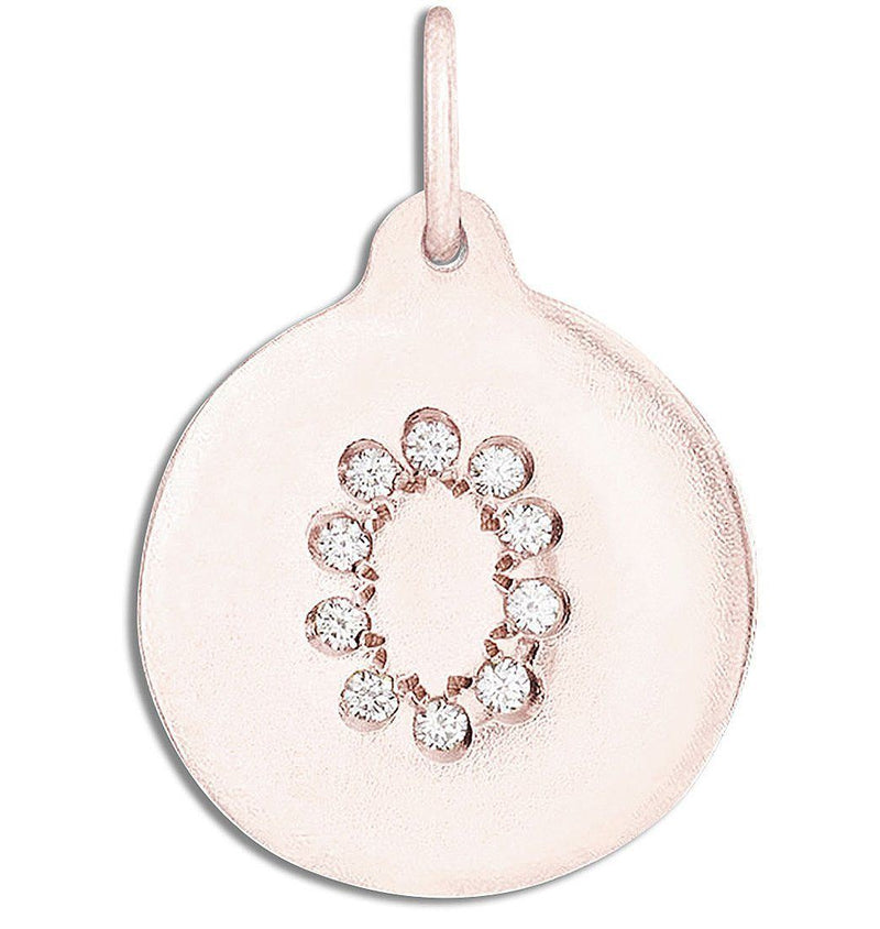 "O" Alphabet Charm Pavé Diamonds Jewelry Helen Ficalora 14k Pink Gold For Necklaces And Bracelets