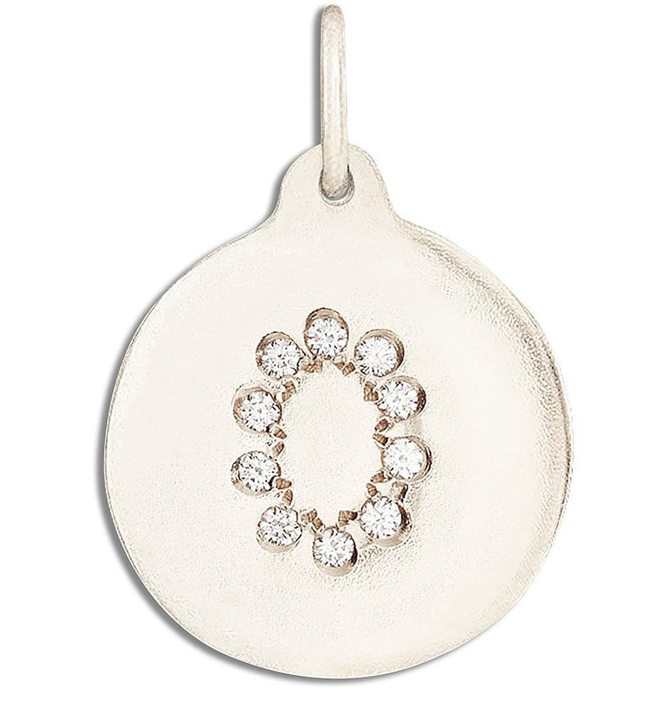 "O" Alphabet Charm Pavé Diamonds Jewelry Helen Ficalora 14k White Gold For Necklaces And Bracelets