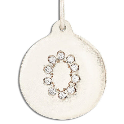 "O" Alphabet Charm Pavé Diamonds Jewelry Helen Ficalora 14k White Gold For Necklaces And Bracelets