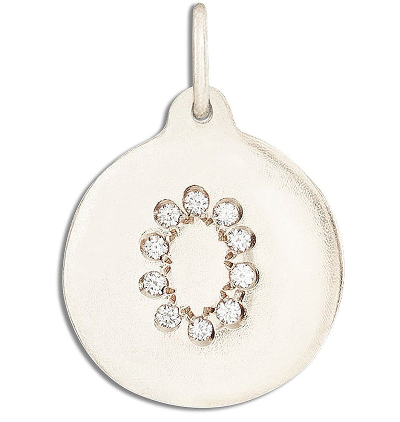 "O" Alphabet Charm Pavé Diamonds Jewelry Helen Ficalora 14k White Gold For Necklaces And Bracelets