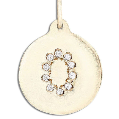 "O" Alphabet Charm Pavé Diamonds Jewelry Helen Ficalora 14k Yellow Gold For Necklaces And Bracelets
