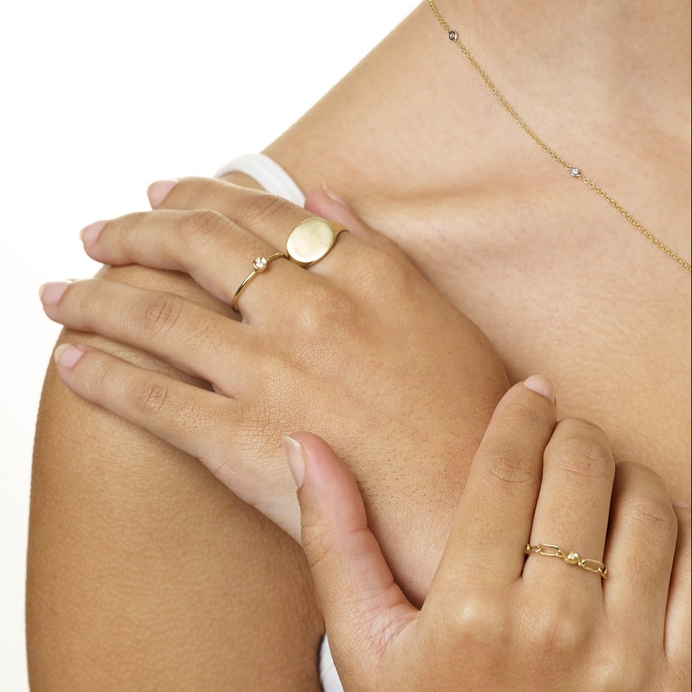 Helen Ficalora 14k Gold Oval Signet Ring