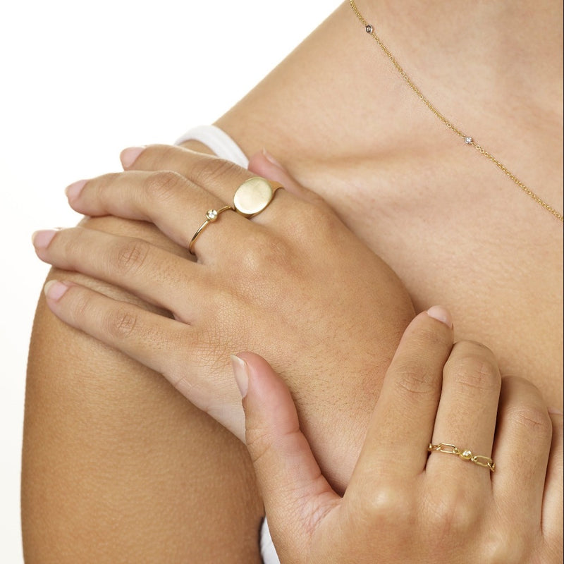 Helen Ficalora 14k Gold Oval Signet Ring