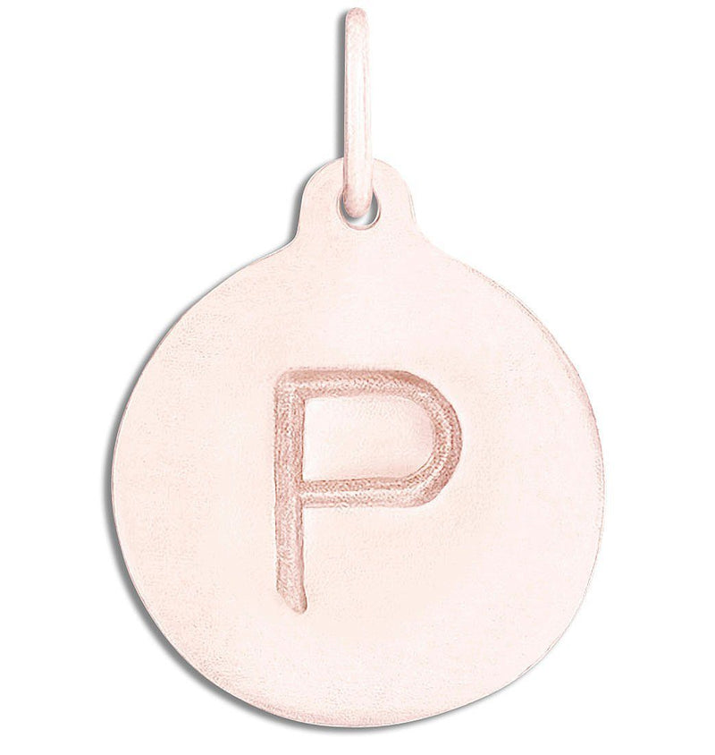 "P" Alphabet Charm Jewelry Helen Ficalora 14k Pink Gold For Necklaces And Bracelets