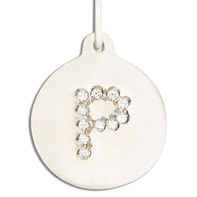 "P" Alphabet Charm Pavé Diamonds Jewelry Helen Ficalora 14k White Gold For Necklaces And Bracelets