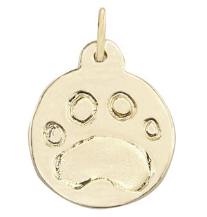 Paw Print Disk Charm Jewelry Helen Ficalora 14k Yellow Gold For Necklaces And Bracelets