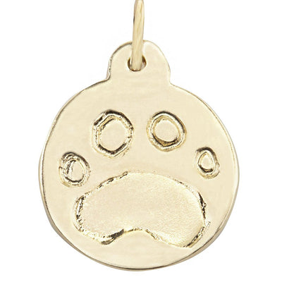Paw Print Disk Charm Jewelry Helen Ficalora 14k Yellow Gold For Necklaces And Bracelets