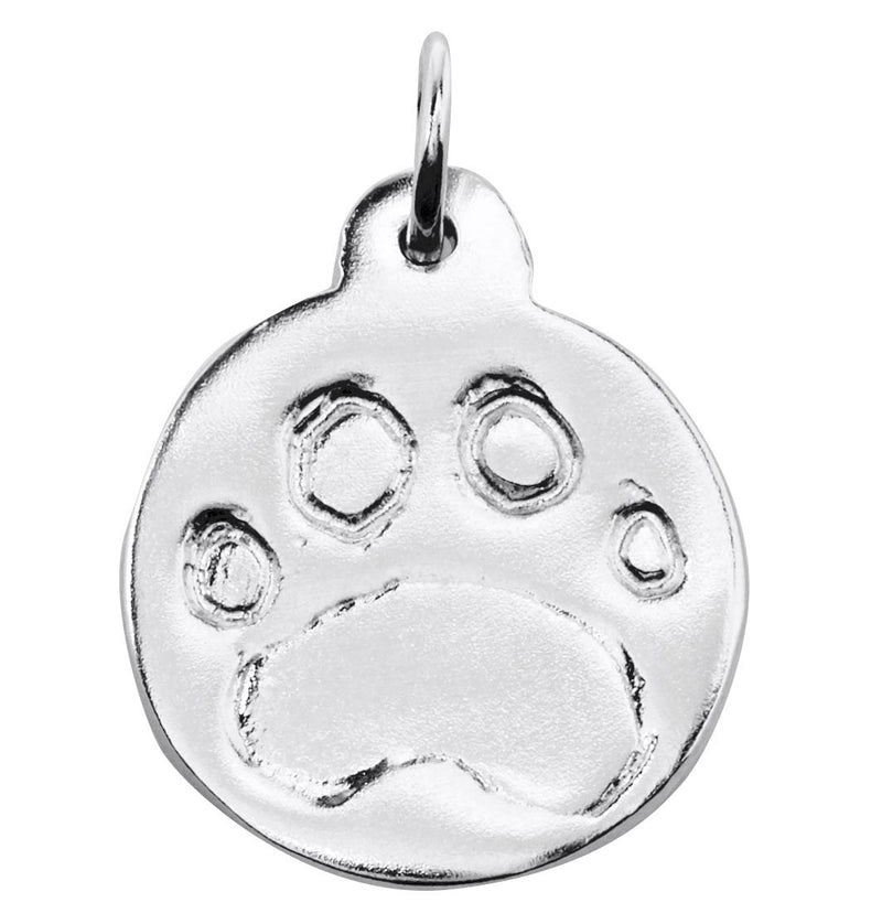 Paw Print Disk Charm Jewelry Helen Ficalora Sterling Silver For Necklaces And Bracelets