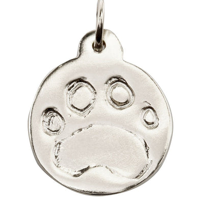 Paw Print Disk Charm Jewelry Helen Ficalora 14k White Gold For Necklaces And Bracelets