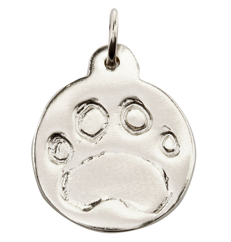 Paw Print Disk Charm Jewelry Helen Ficalora 14k White Gold For Necklaces And Bracelets