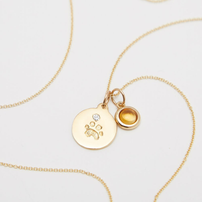 Small Paw Print Disk Charm With Diamond Jewelry Helen Ficalora For Necklaces And Bracelets