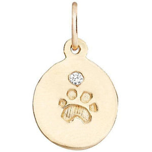 Small Paw Print Disk Charm With Diamond Jewelry Helen Ficalora For Necklaces And Bracelets