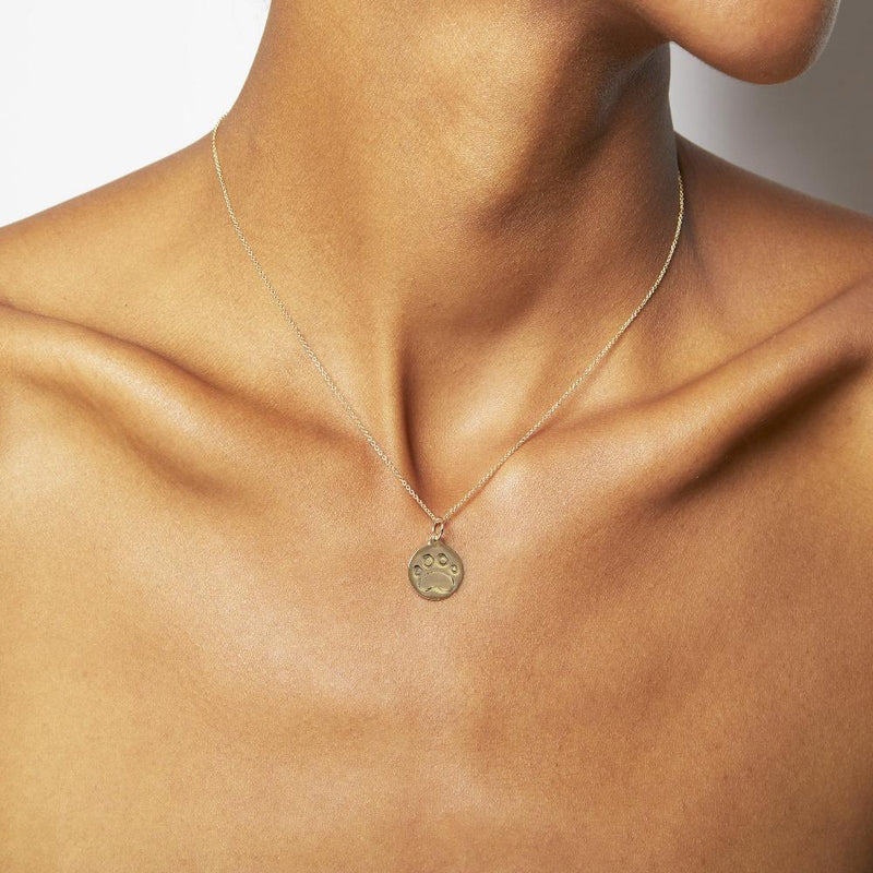 Paw Print Disk Charm Jewelry Helen Ficalora 14k Yellow Gold For Necklaces And Bracelets