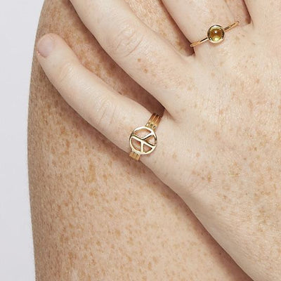 Small Peace Sign Ring Jewelry Helen Ficalora