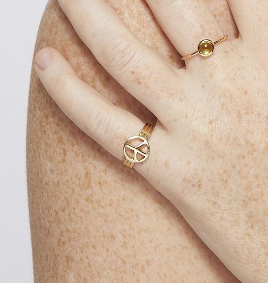 Small Peace Sign Ring Jewelry Helen Ficalora